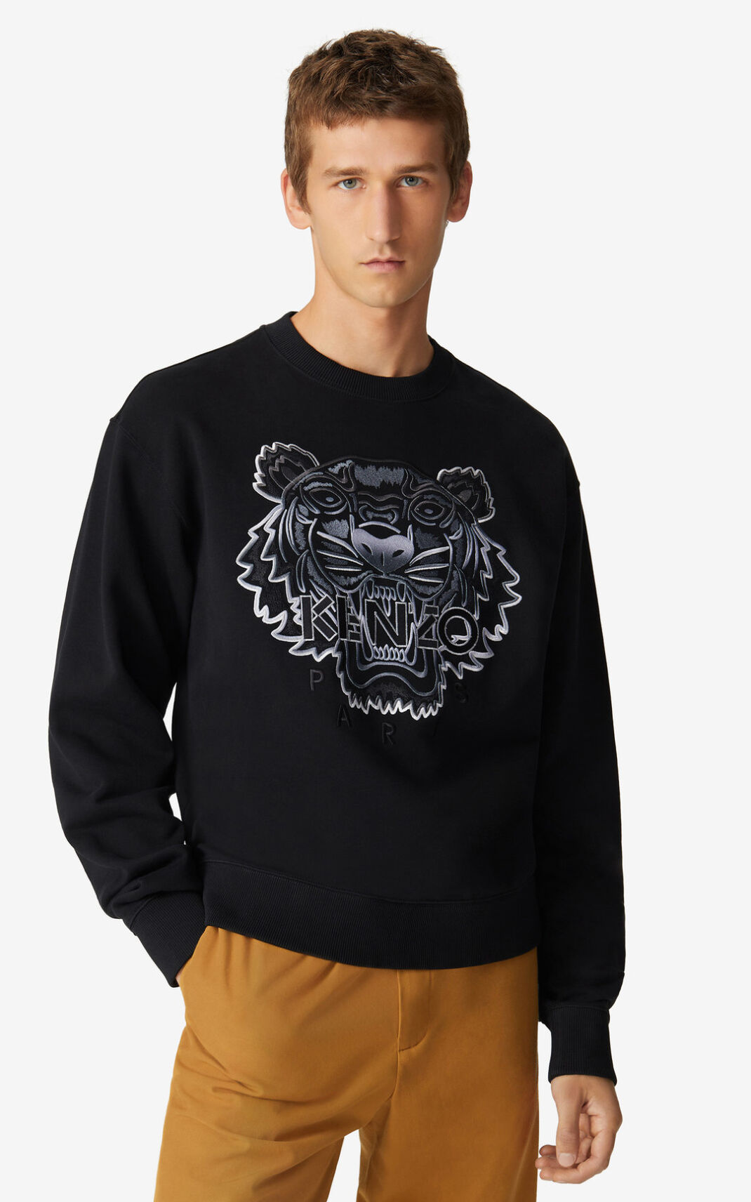 Kenzo Tiger Sweatshirt Erkek Siyah | 2617-DFQPV